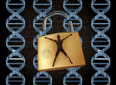 基因研究测试与医生科学家攀登红色阶梯,研究DNA链的遗传密码,以帮助发现治愈人类疾病疾病,保健医学医疗技术的象征