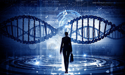 DNA研究女商人站后,虚拟板与DNA螺旋